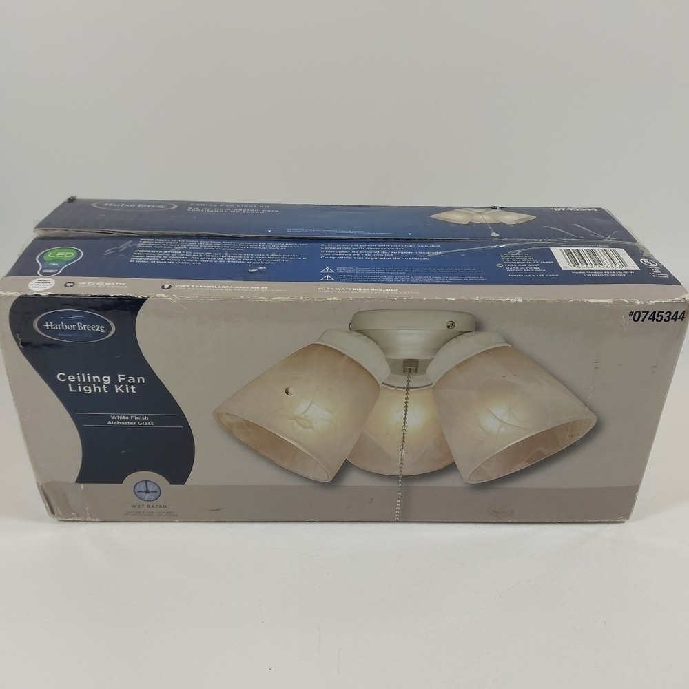Harbor Breeze Ceiling Fan Light Kit LED White‎ Alabaster 0745344